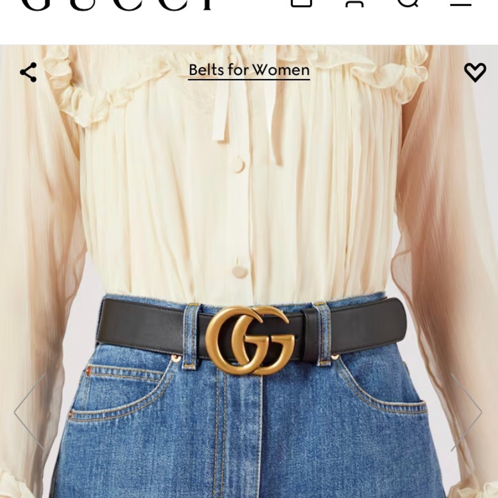 Authentic Gucci GG Marmont black belt 75